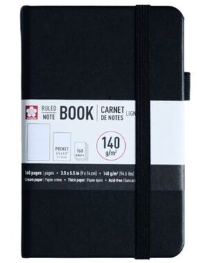 Sakura® 5" x 8.25" A5 Ruled Notebook Black NEW & SEALED